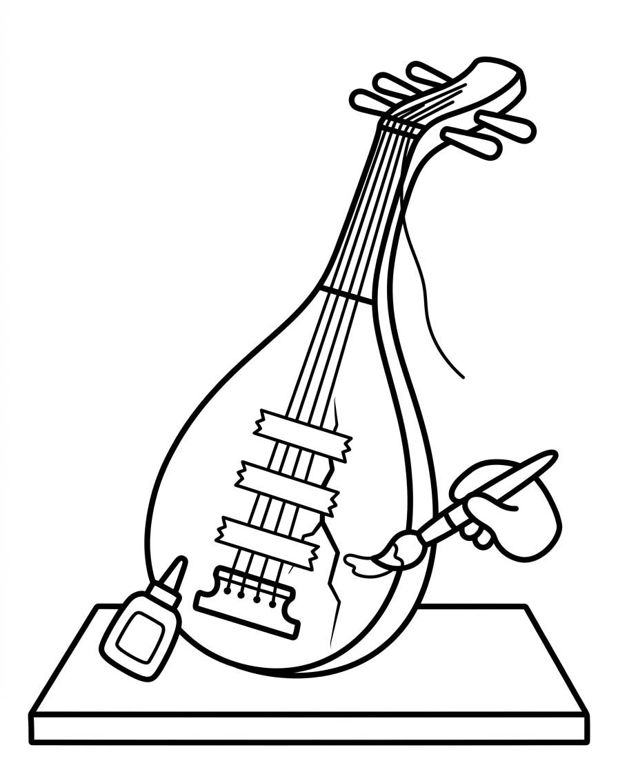 無料で印刷可能 琵琶 描く ぬりえ