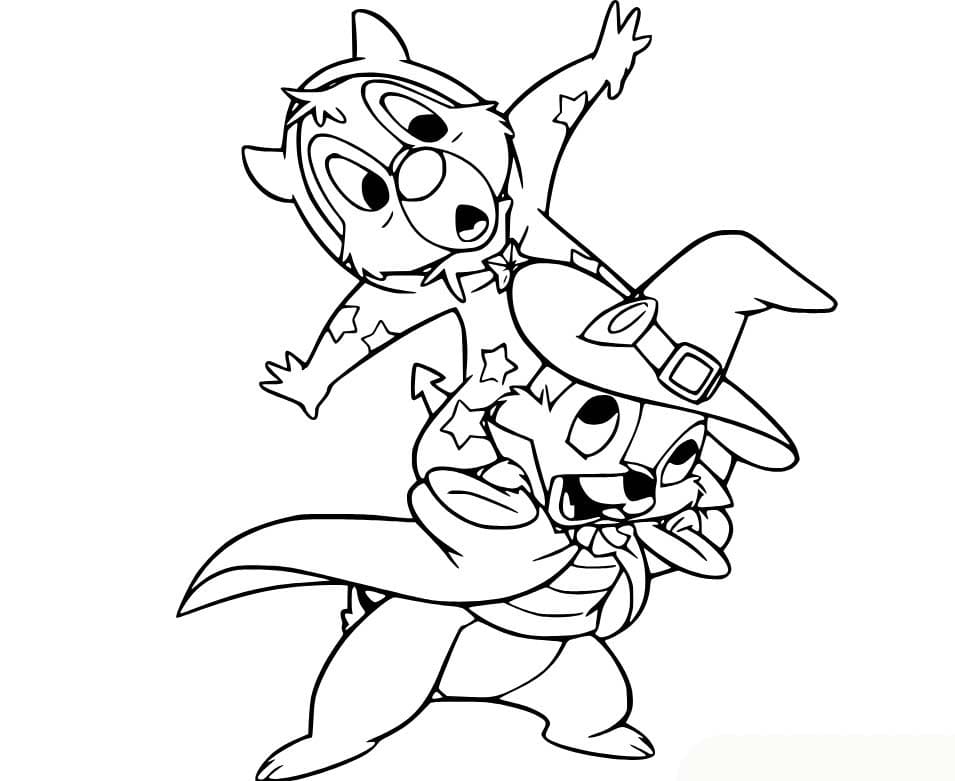 無料で印刷可能 チップとデール ぬりえ