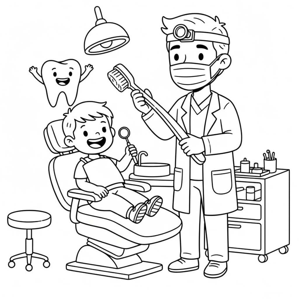 無料で印刷可能 歯医者 ぬりえ