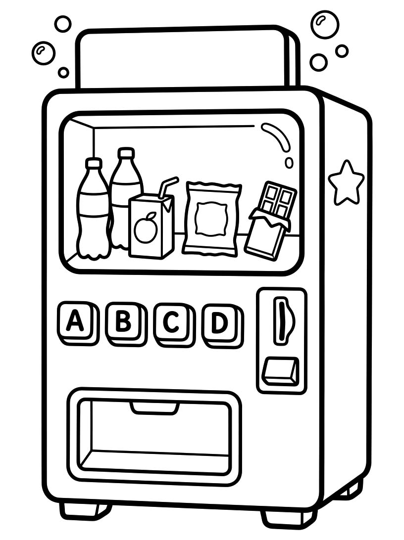 無料で印刷可能 自動販売機 描く ぬりえ