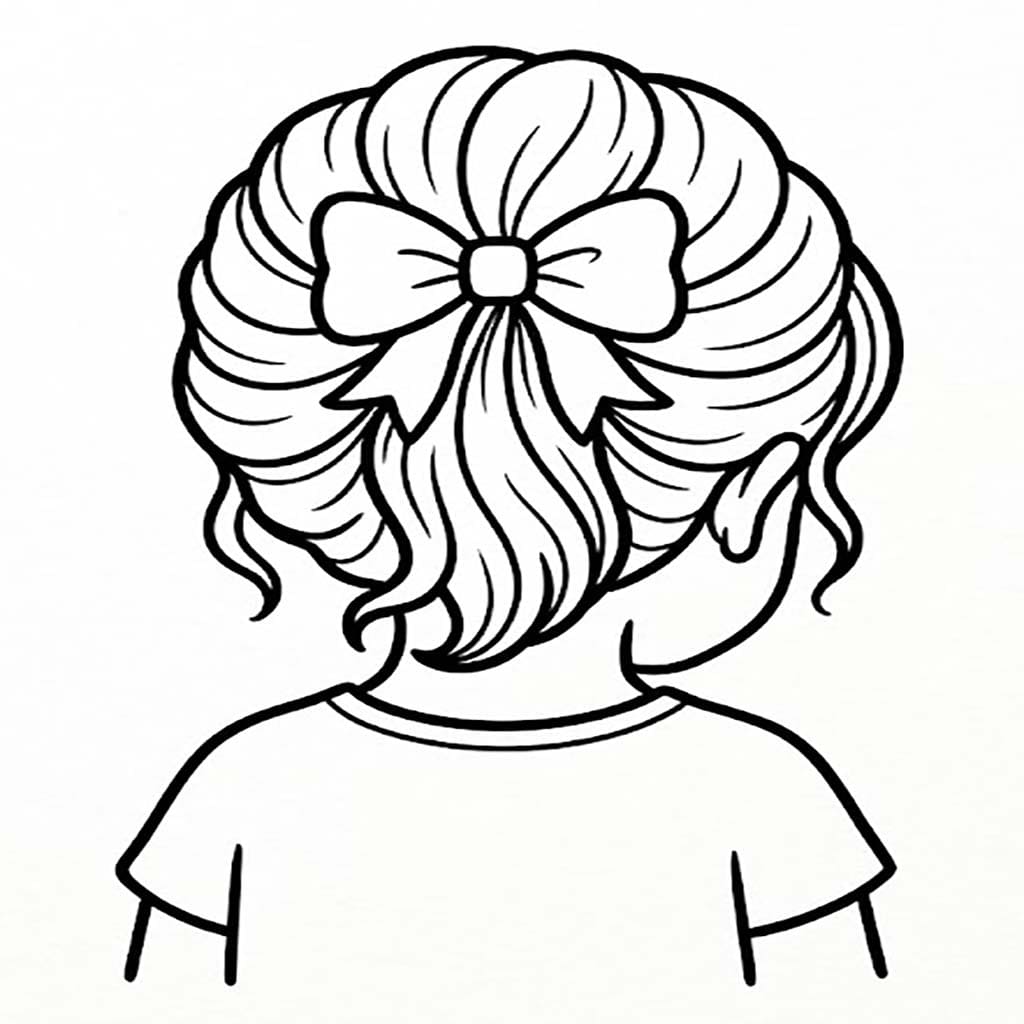 無料で印刷可能 髪の弓 描く ぬりえ