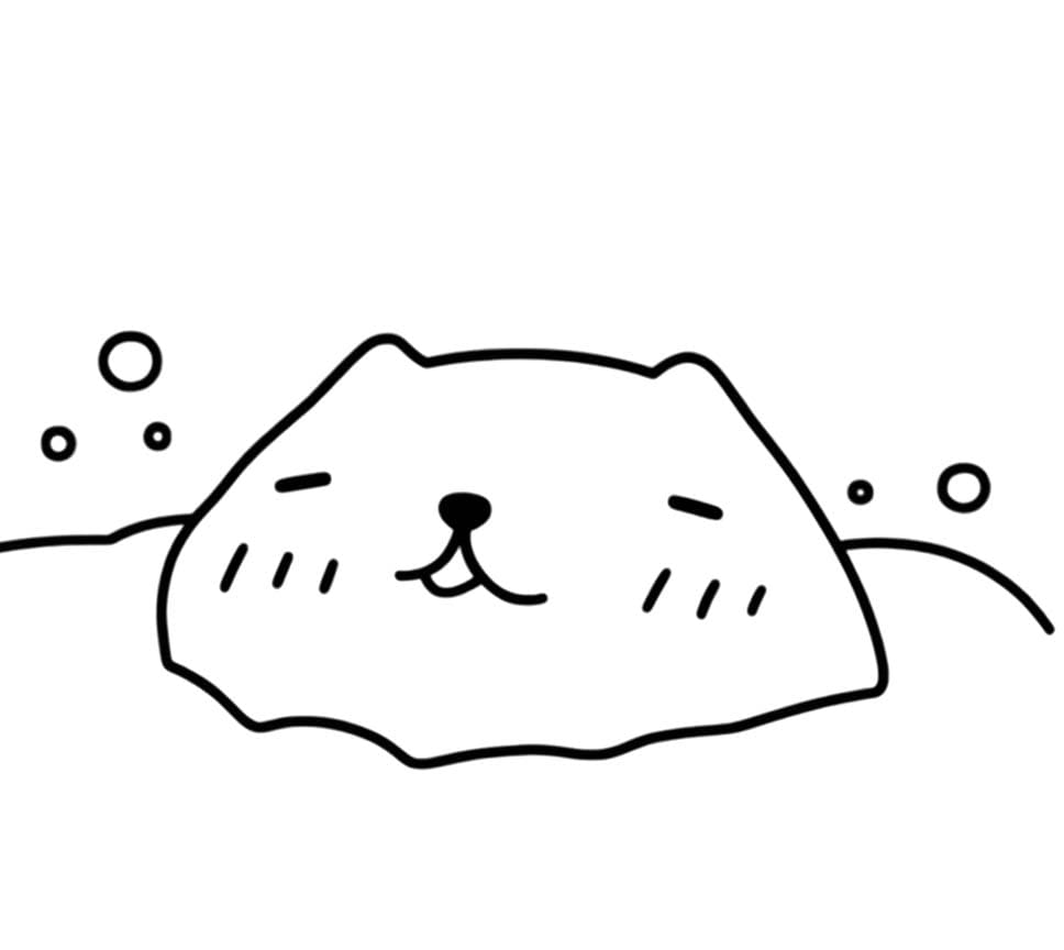 無料で印刷可能 カピバラさん ぬりえ