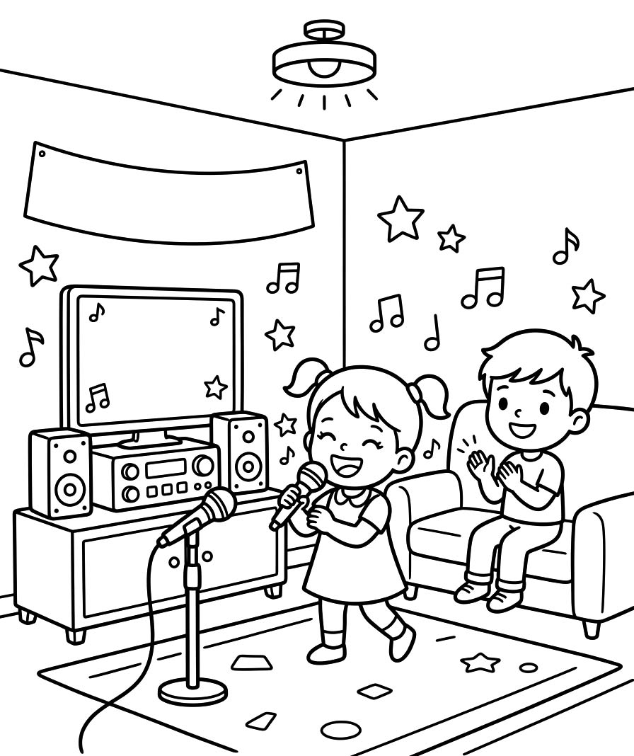 無料で印刷可能 カラオケ ぬりえ