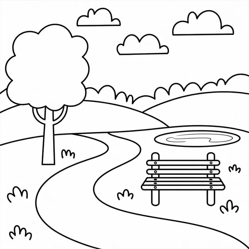 無料で印刷可能 公園 ぬりえ