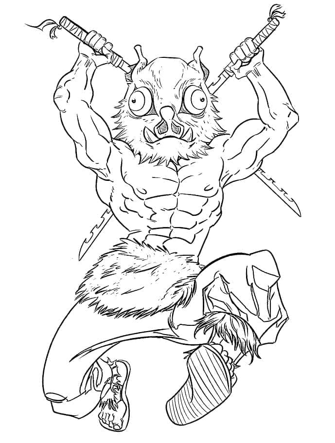 無料で印刷可能 嘴平伊之助 ぬりえ