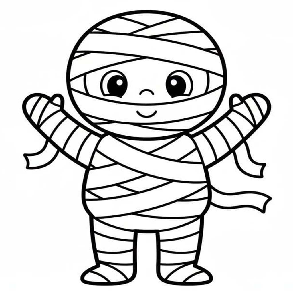 ミイラ ぬりえ ぬりえ