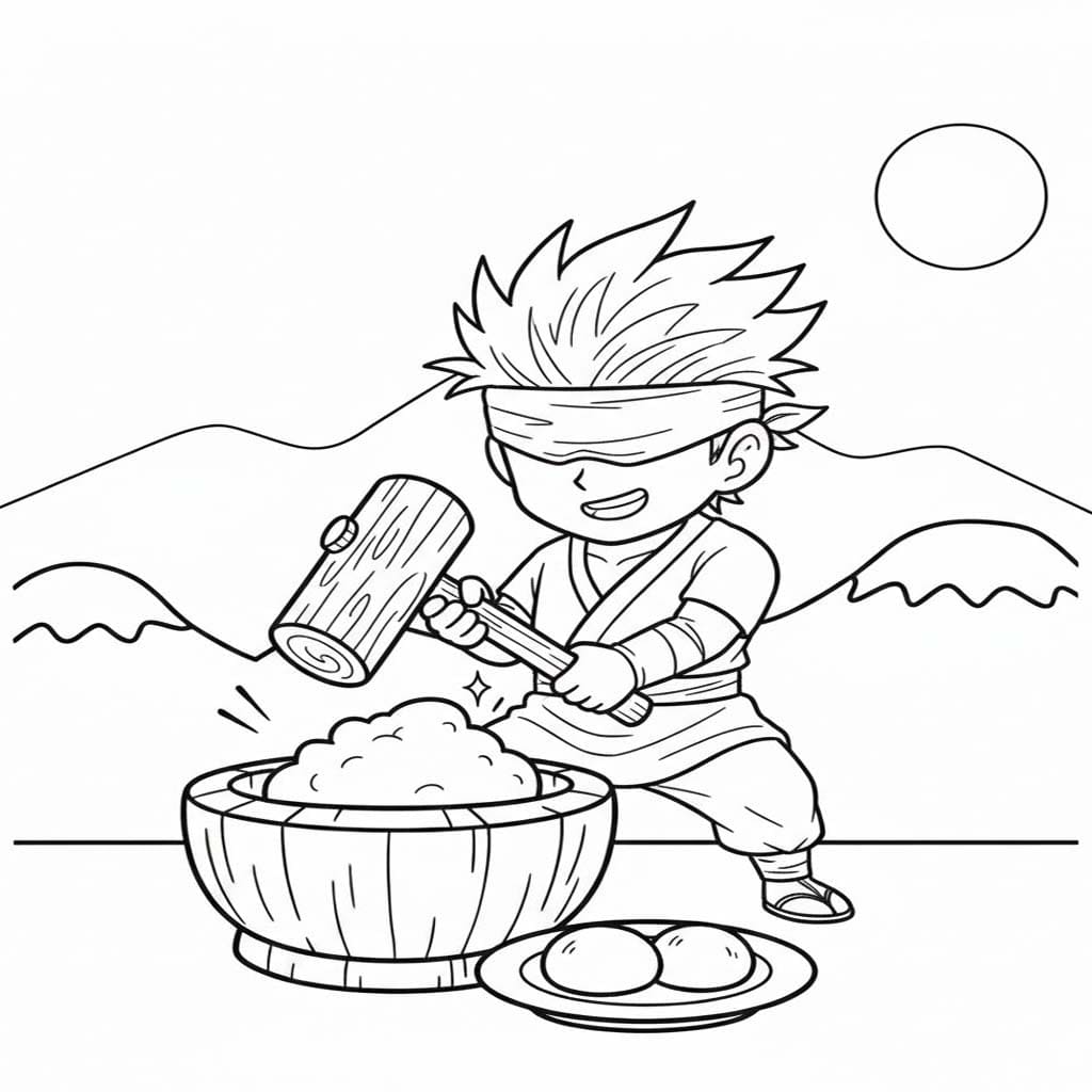 無料で印刷可能 餅 ぬりえ