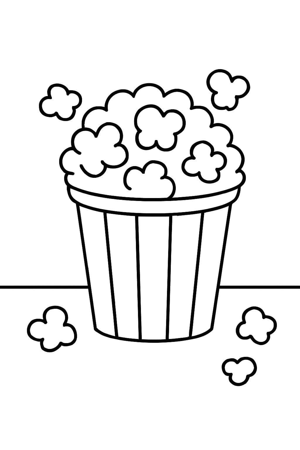 無料で印刷可能 ポップコーン 描く ぬりえ