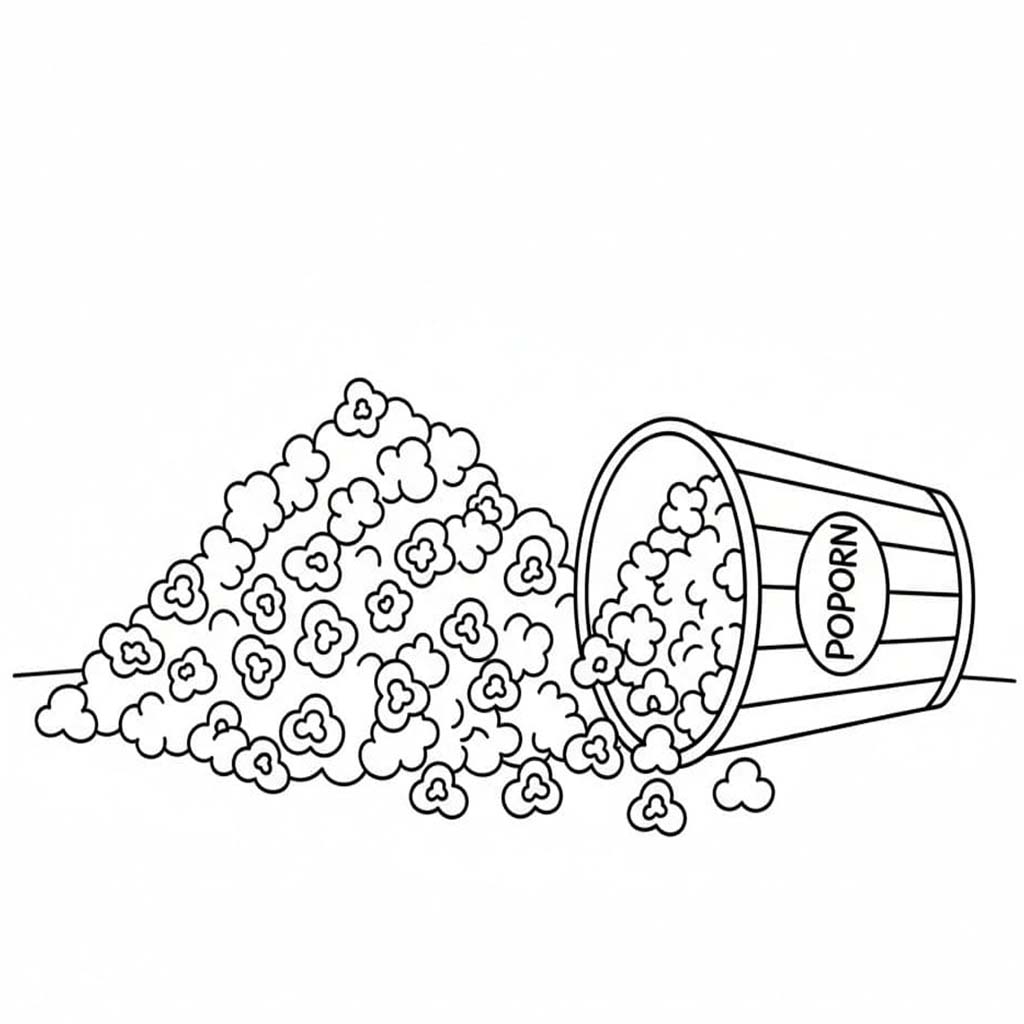無料で印刷可能 ポップコーン ぬりえ