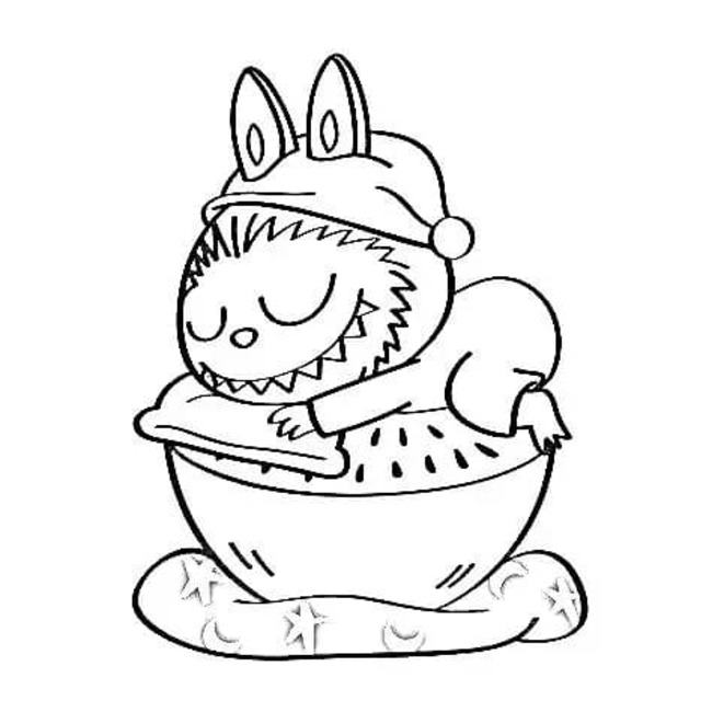 無料で印刷可能 ラブブ ぬりえ