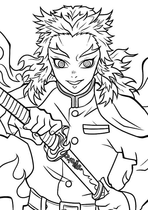 無料で印刷可能 煉獄杏寿郎 ぬりえ