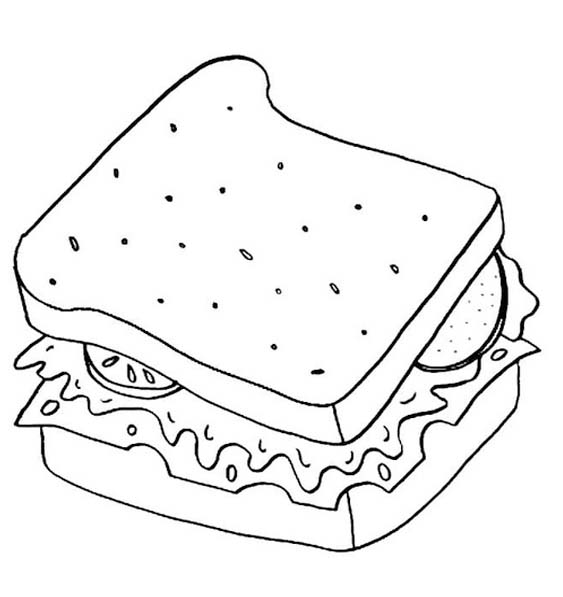無料で印刷可能 サンドイッチ ぬりえ