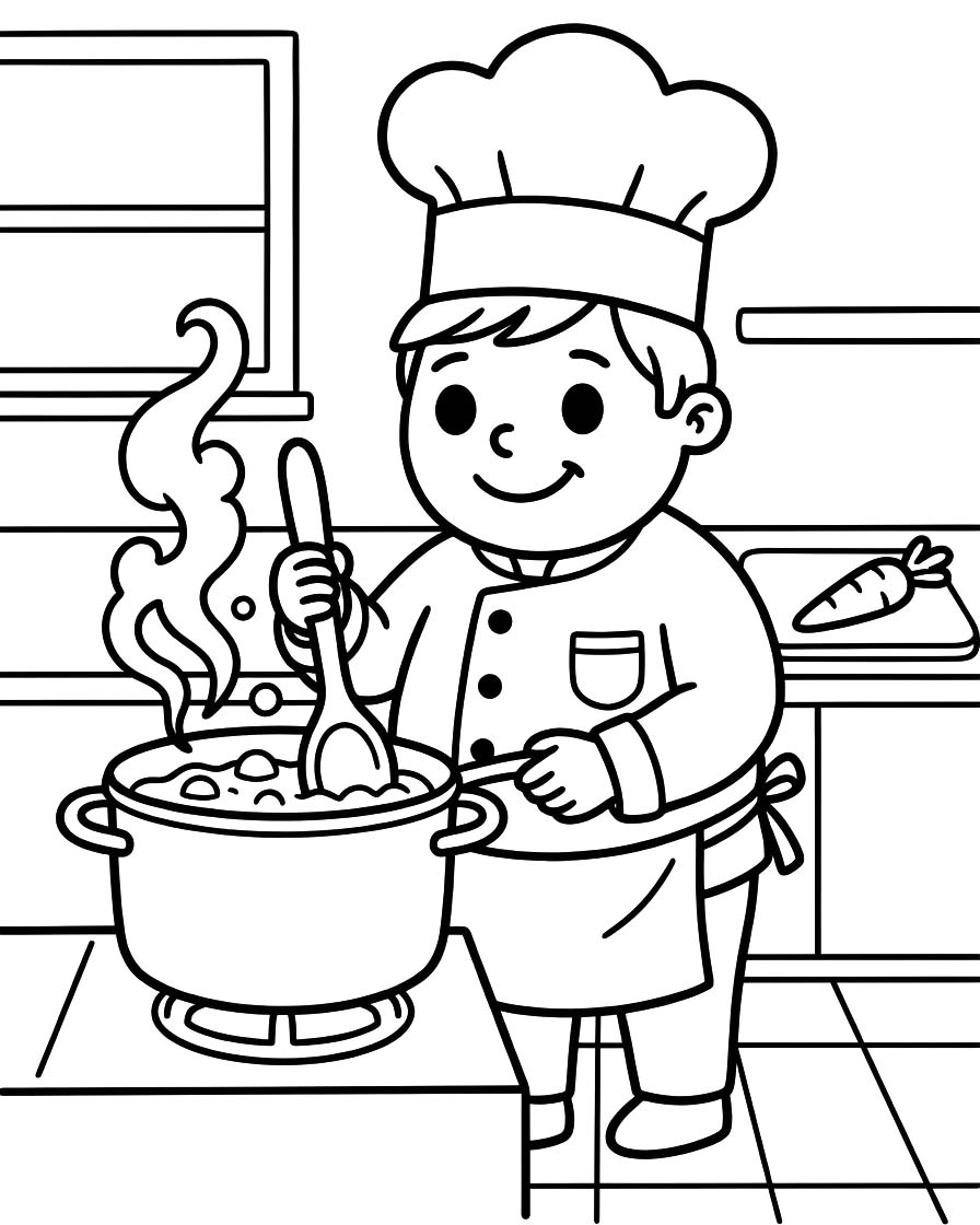 無料で印刷可能 シェフ 描く ぬりえ