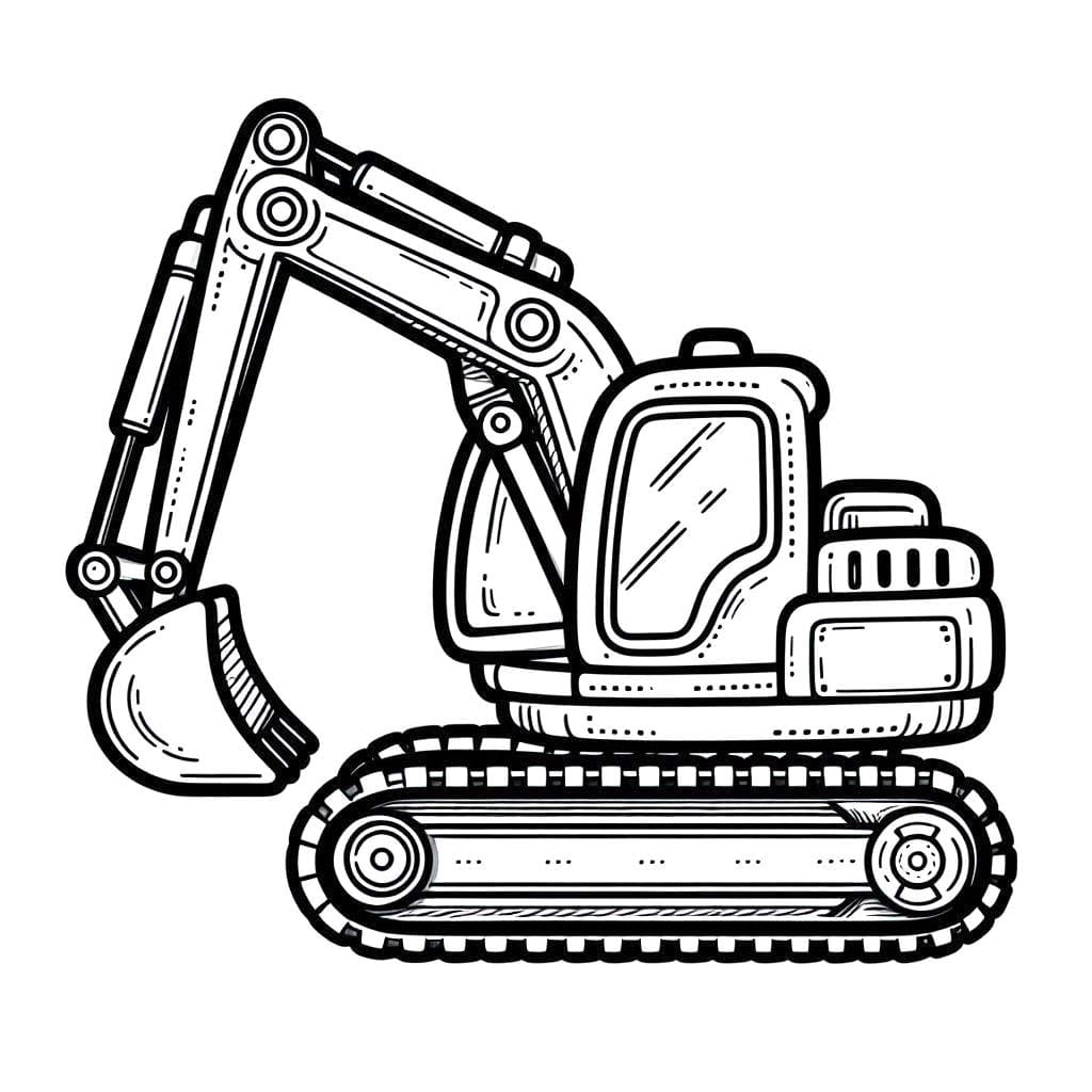 無料で印刷可能 ショベルカー 描く ぬりえ