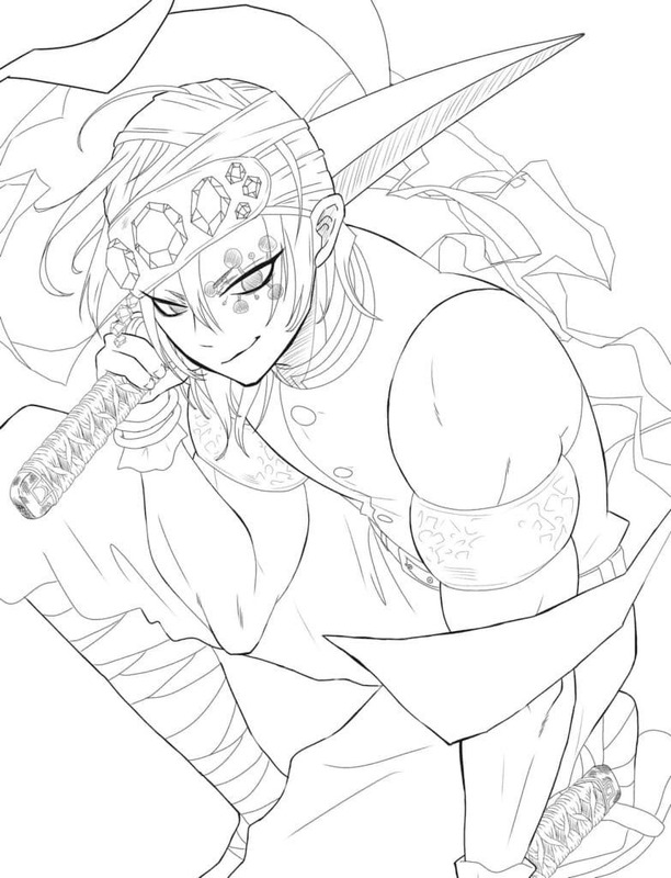 無料で印刷可能 宇髄天元 ぬりえ