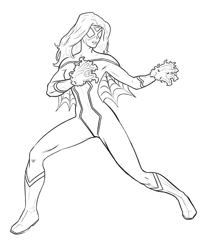 無料で印刷可能 スパイダーウーマン 描く ぬりえ