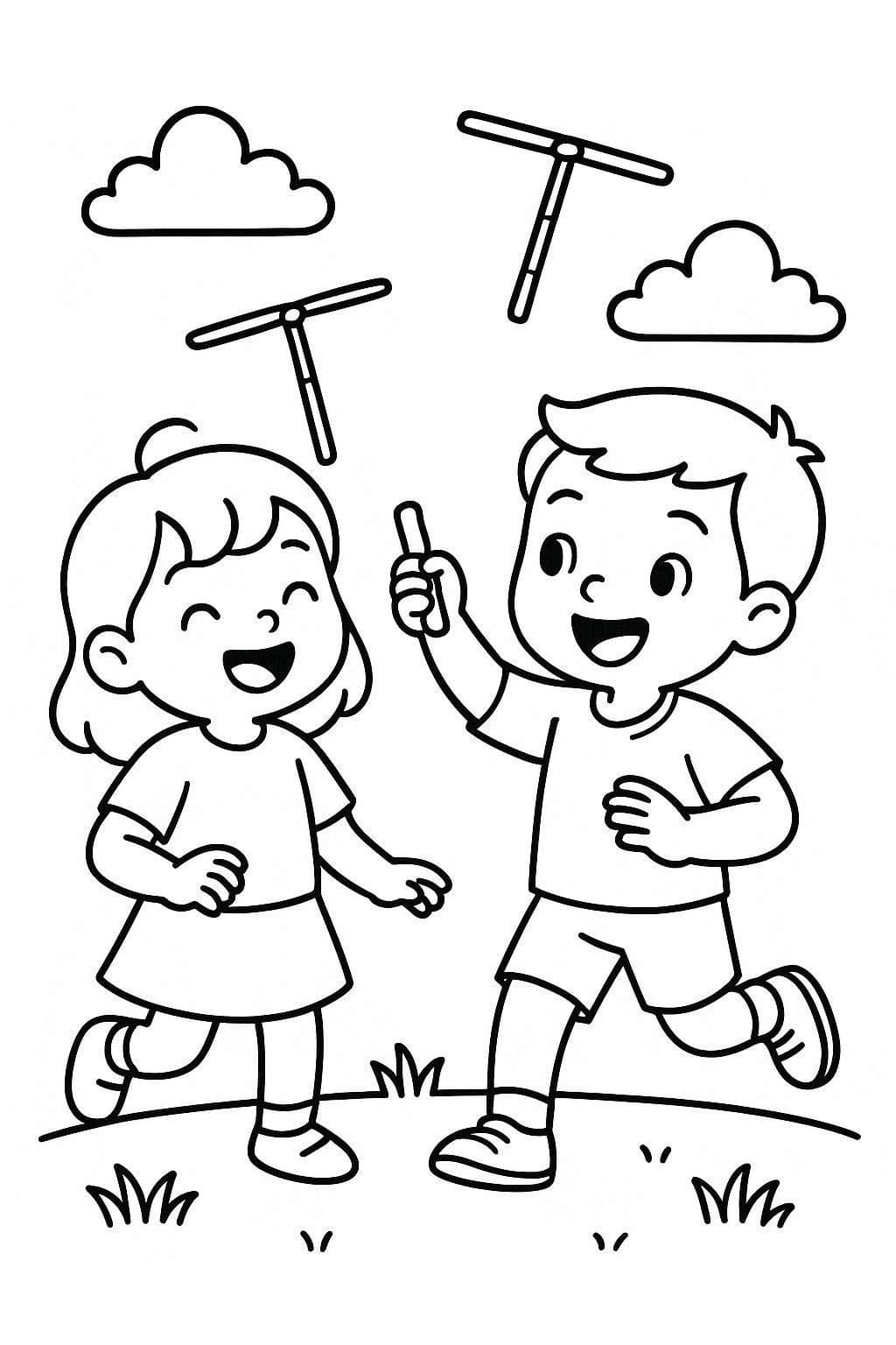 無料で印刷可能 竹とんぼ 描く ぬりえ