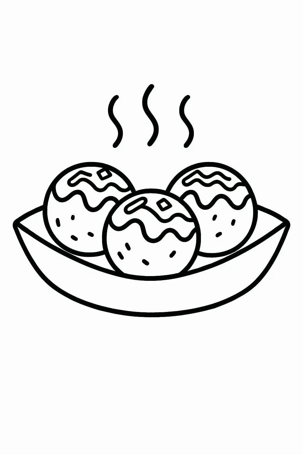 無料で印刷可能 たこ焼き ぬりえ