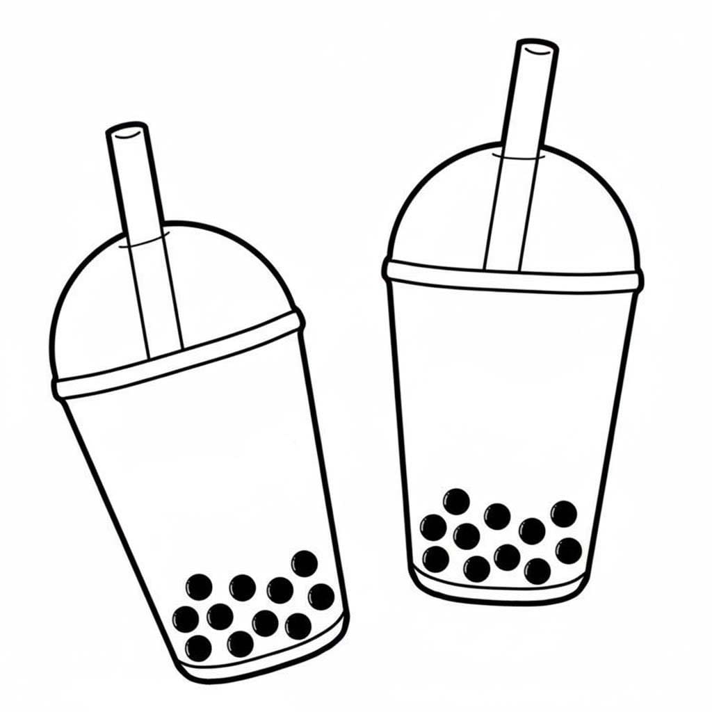 無料で印刷可能 タピオカティー 描く ぬりえ