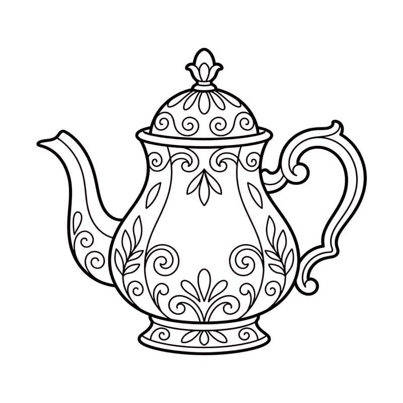 無料で印刷可能 ティーポット 描く ぬりえ