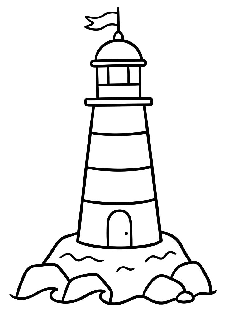 無料で印刷可能 灯台 描く ぬりえ