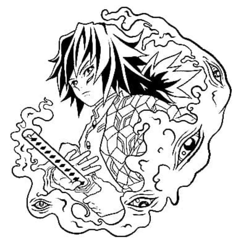 無料で印刷可能 冨岡義勇 ぬりえ