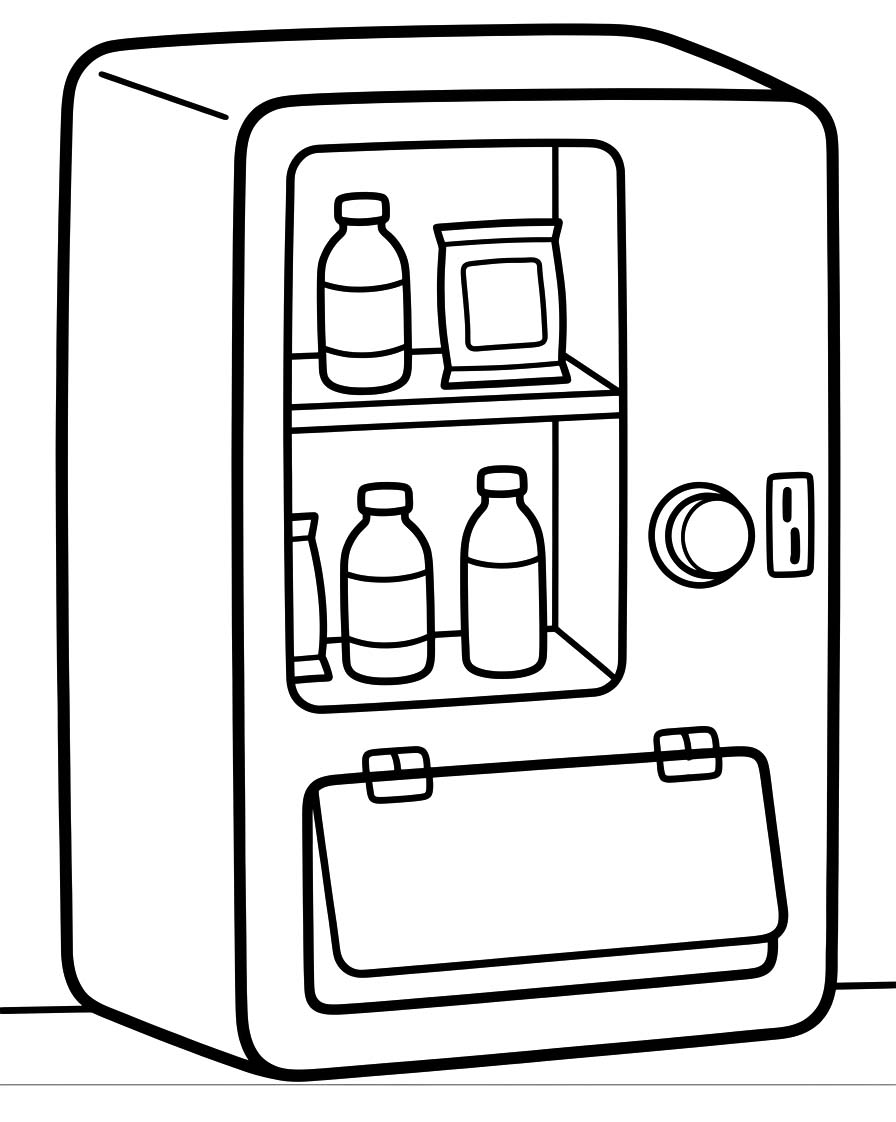 無料で 自動販売機 ぬりえ