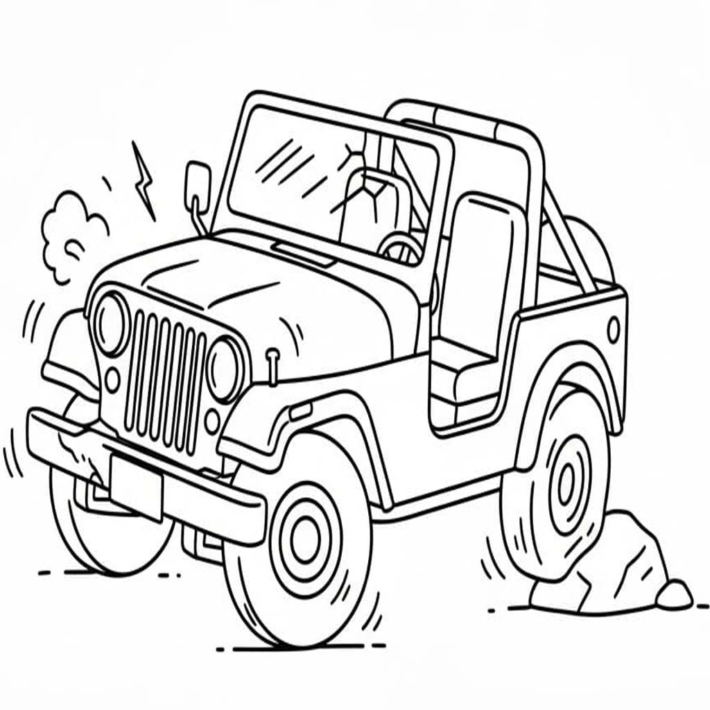 無料で ジープ ぬりえ