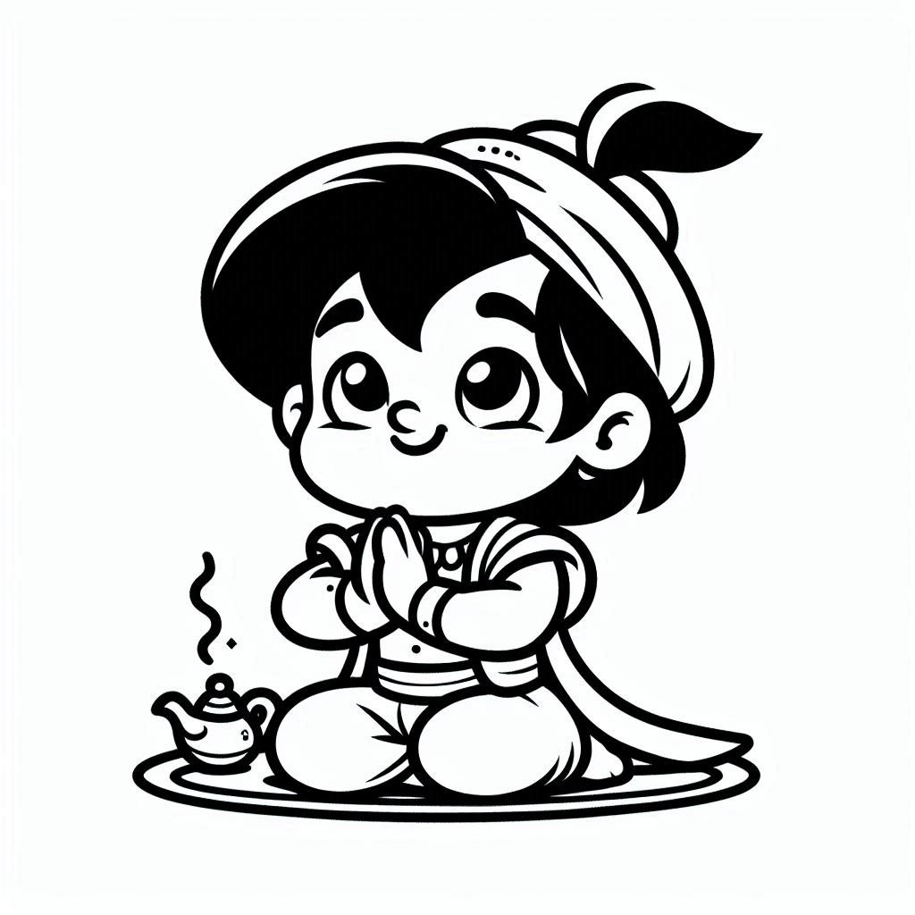 無料で描く アラジン ぬりえ