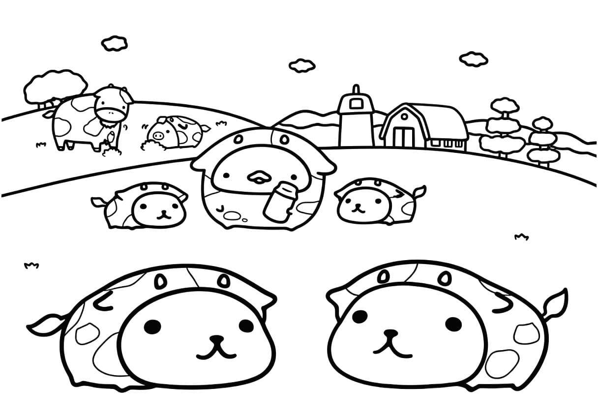 無料で カピバラさん 描く ぬりえ