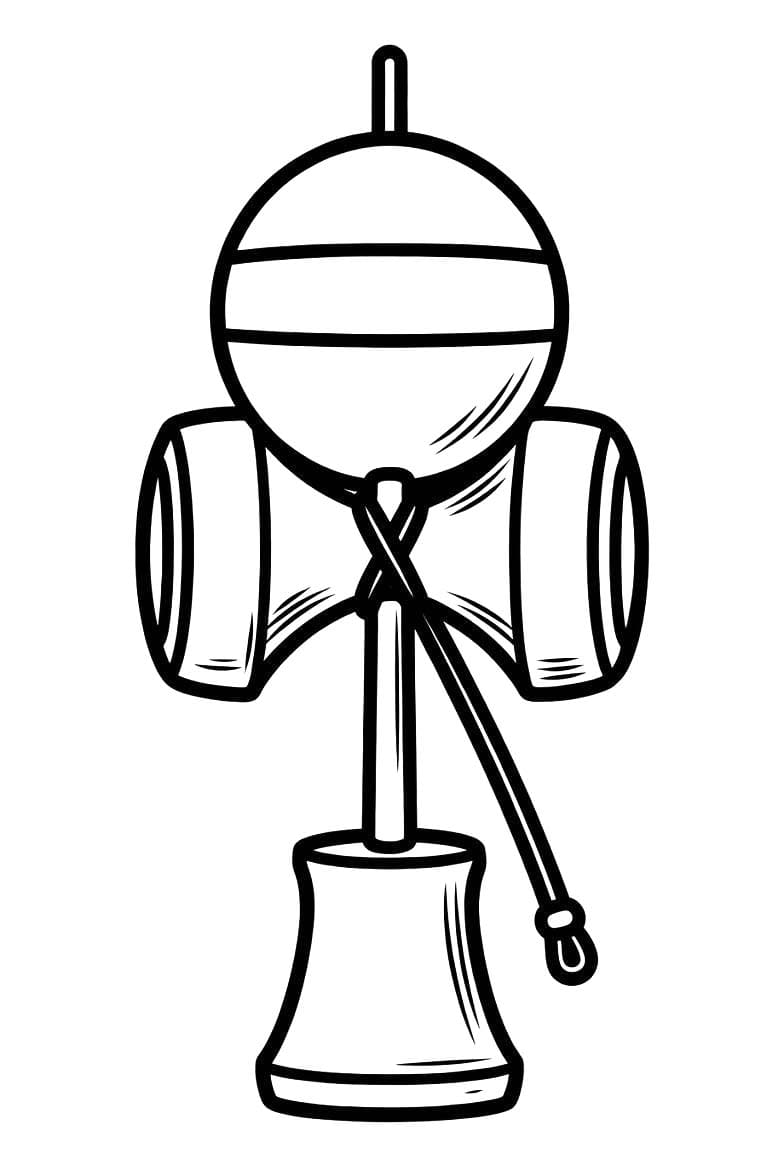 無料で けん玉 描く ぬりえ