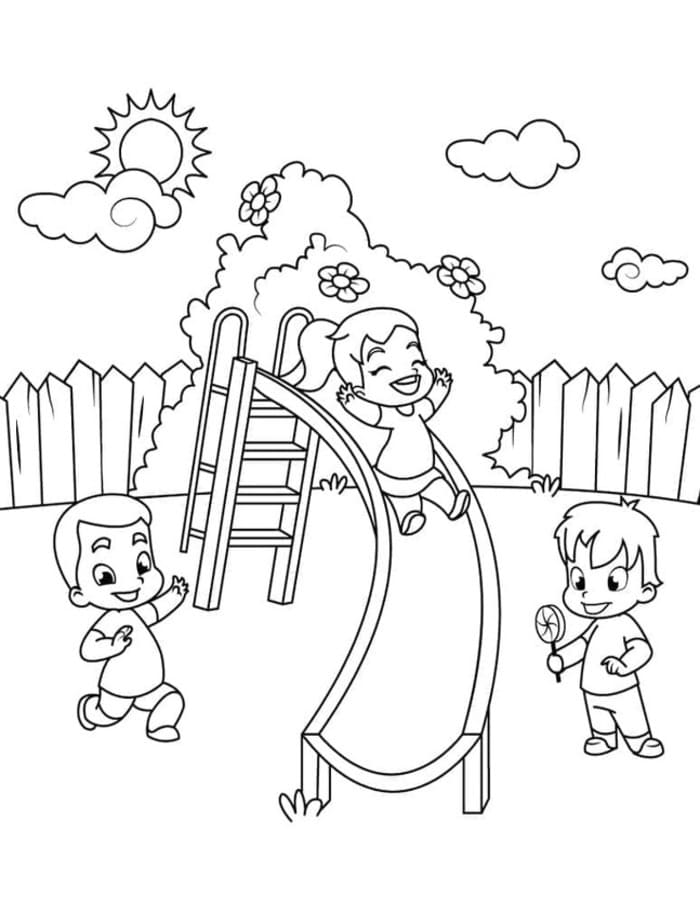 無料で 公園 描く ぬりえ