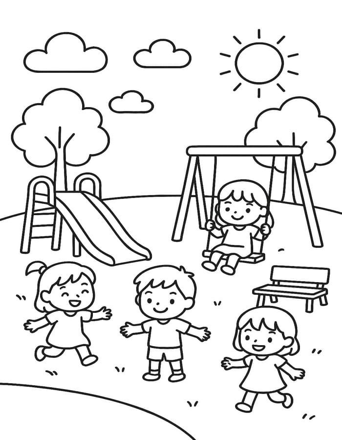 公園 ぬりえ ぬりえ