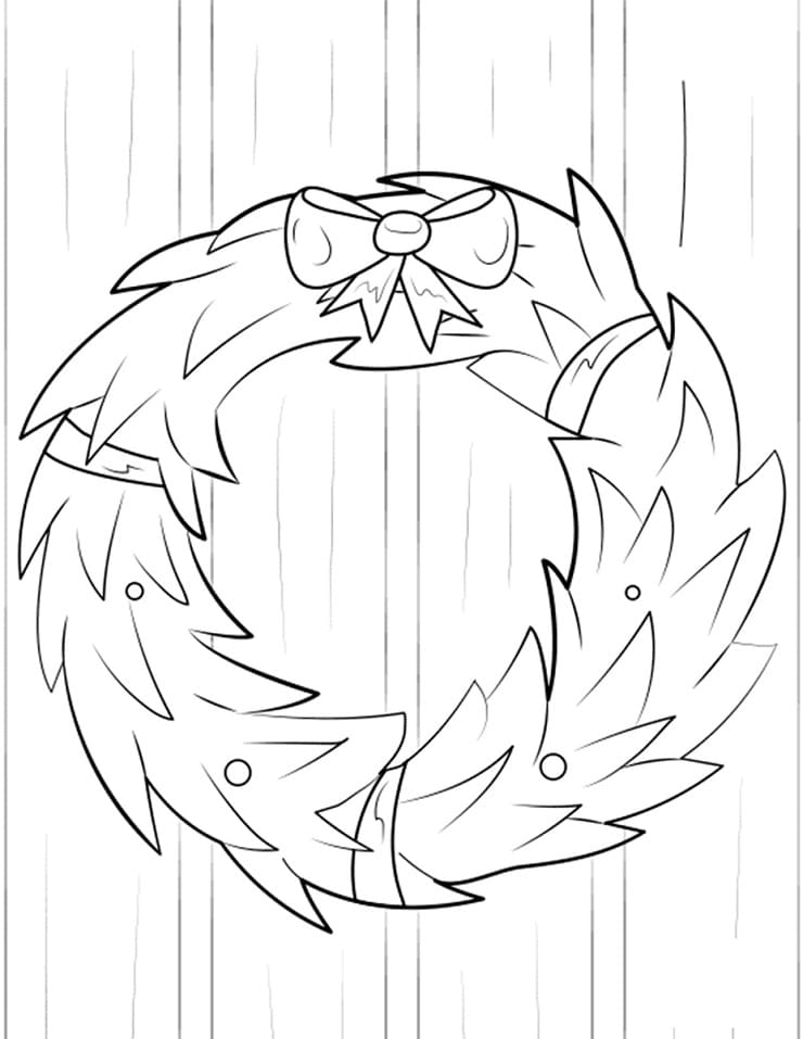 無料で クリスマスリース 描く ぬりえ