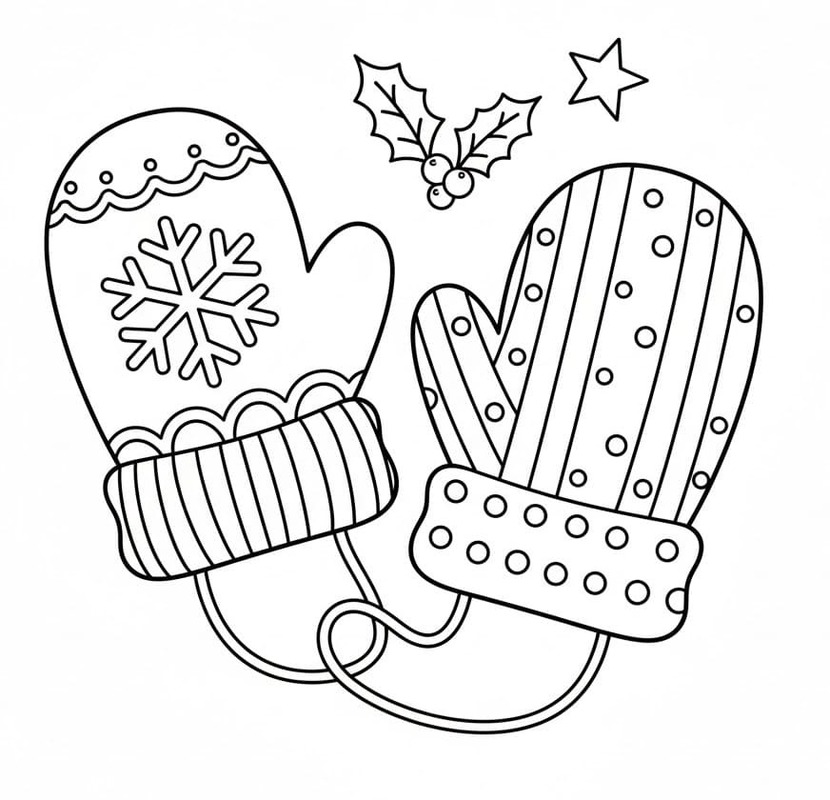 無料で ミトン ぬりえ