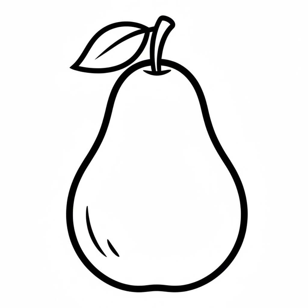 無料で ナシ 描く ぬりえ