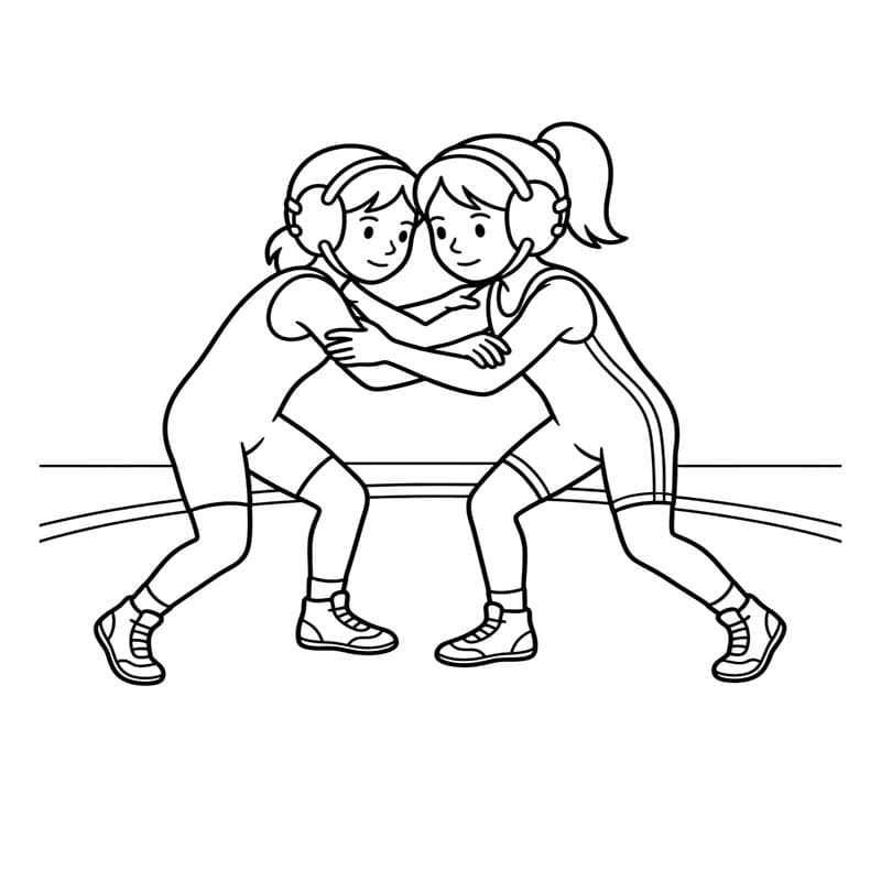 無料で レスリング 描く ぬりえ