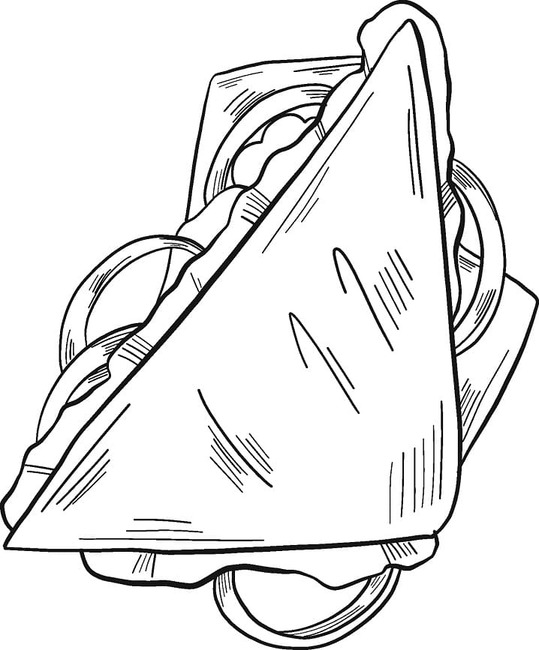 無料で サンドイッチ ぬりえ