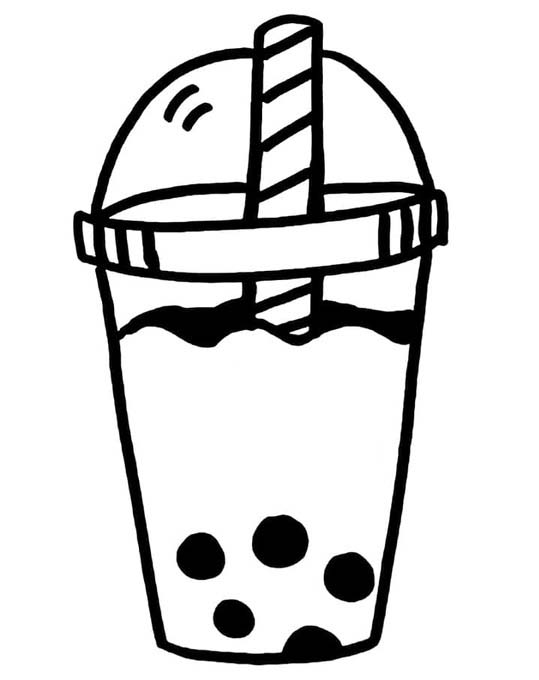 無料で タピオカティー ぬりえ