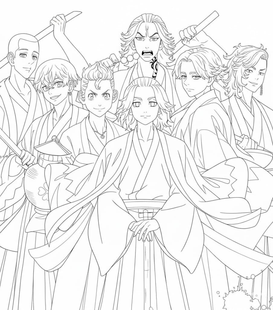 無料で 東京卍リベンジャーズ 描く ぬりえ