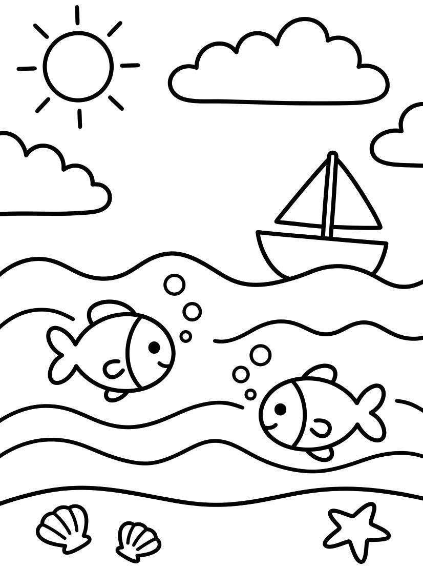 無料で うみ ぬりえ
