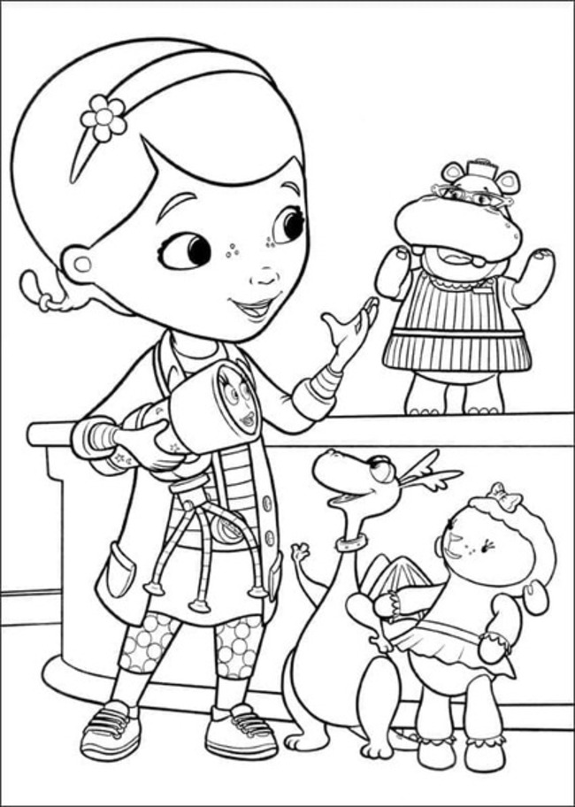 無料 ドックはおもちゃドクター ぬりえ