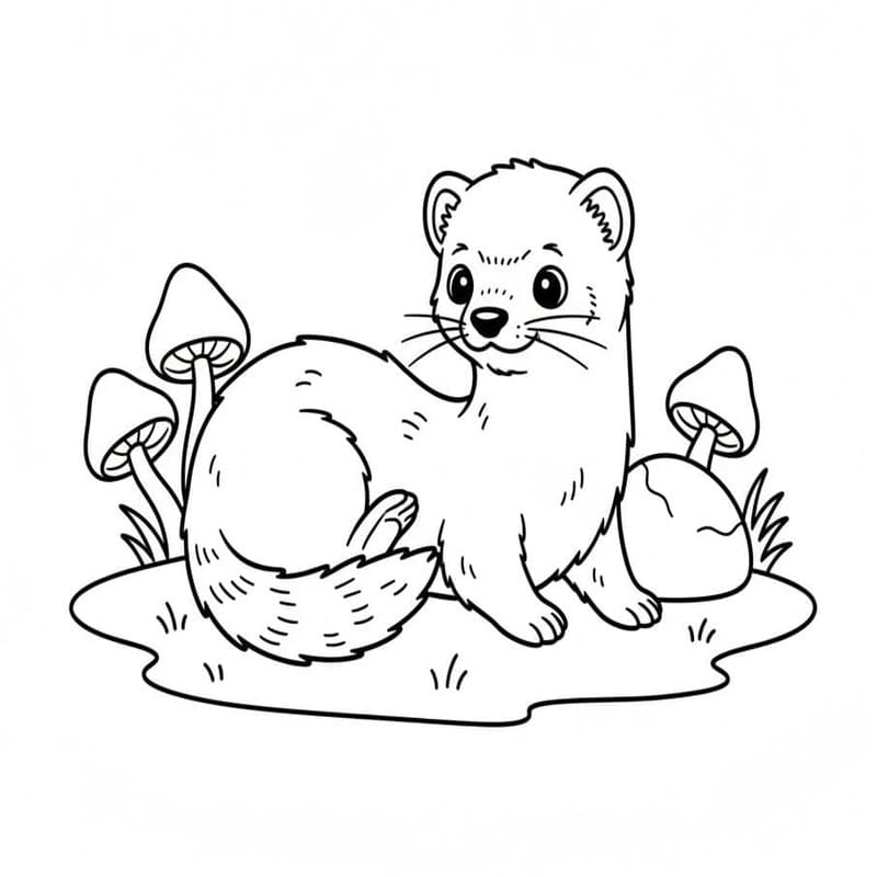 無料 フェレット 描く ぬりえ
