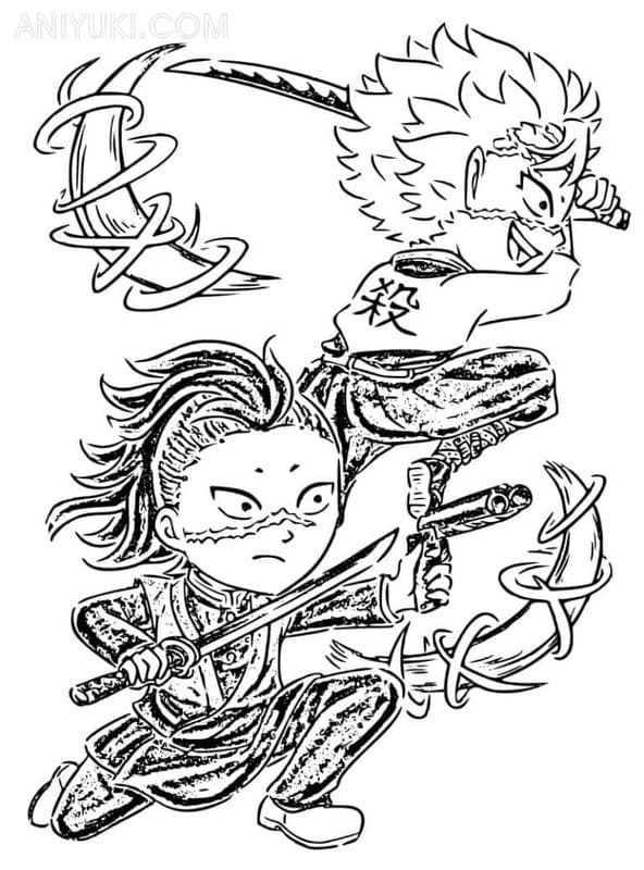 無料 不死川玄弥 ぬりえ