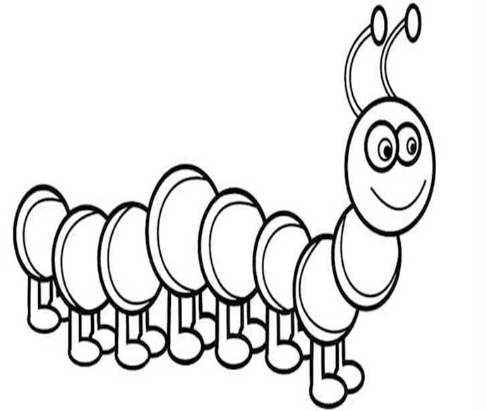 無料 イモムシ ぬりえ