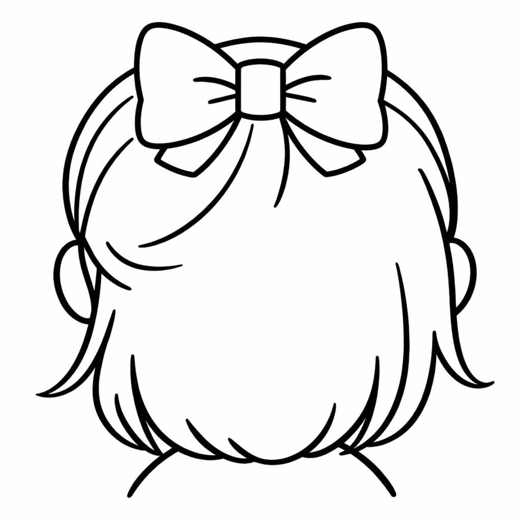 無料 髪の弓 描く ぬりえ