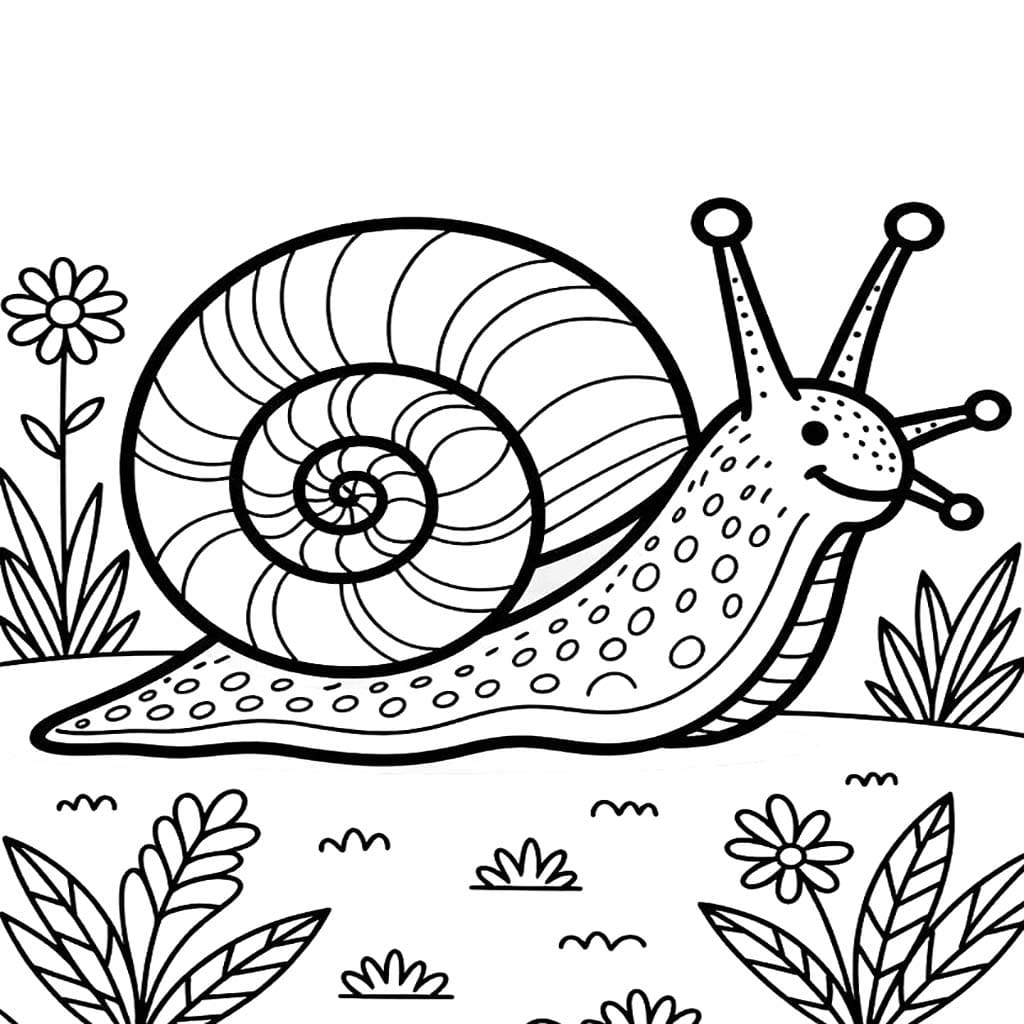 無料 カタツムリ ぬりえ