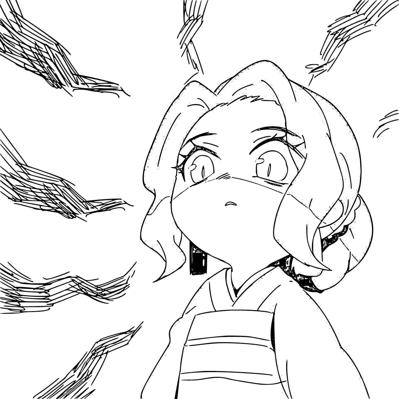 無料 鬼舞辻無惨 描く ぬりえ