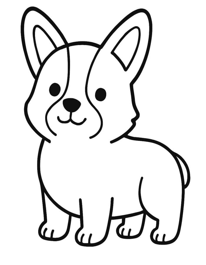 無料 コーギー 描く ぬりえ