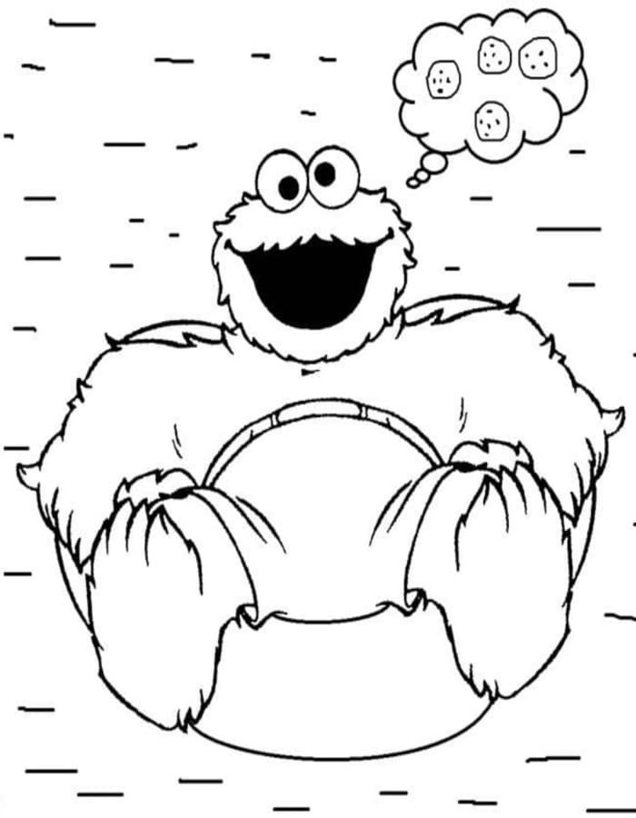 無料 クッキーモンスター 描く ぬりえ